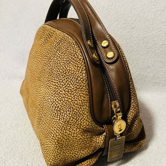 Borbonese Redwall Quail Suede Handbag - Picture 2 of 12